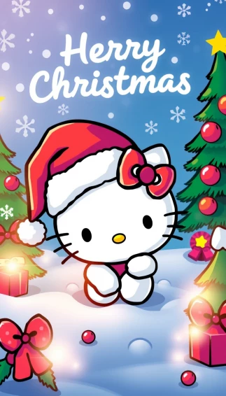 Hello Kitty Merry Christmas Wallpaper