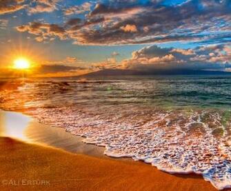 High Resolution Sunset At Hawaii Beach Desktop Laptop Wallpaper