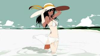 Bikini Black Hair Cencoroll Hat Swimsuit Uki Atsuya Water