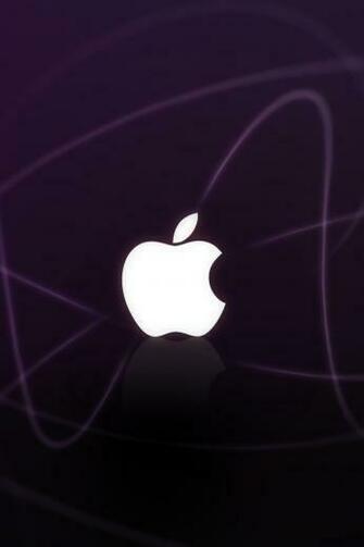 Apple Logo Purple Waves iPhone 4s Wallpaper