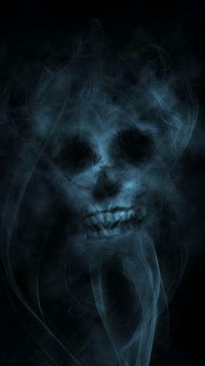 Wallpaper Smoke Skull Light Green Black Sony