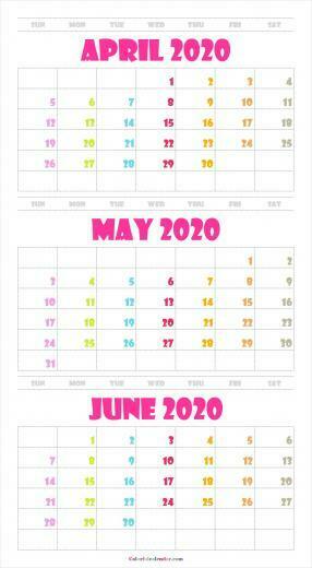 Cute April May June Calendar Wallpaper