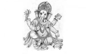 Pics Photos Drawing Of Ganesh HD Wallpaper