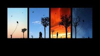 Four Seasons Wallpaper Nature HD Desktop