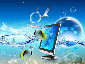 Full HD Wallpaper Abstract Animals Computers Birds Bubbles