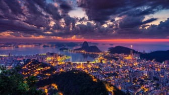 Mesmerizing Night Of Rio De Janeiro South America Wallpaper