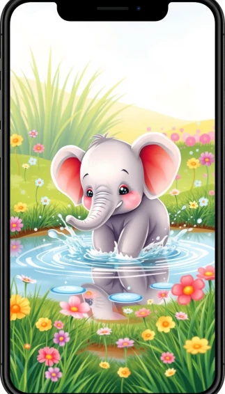Baby Elephant Phone Wallpaper