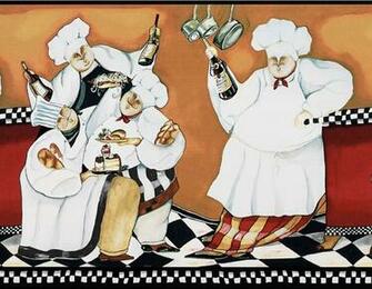 Fat Chef Wallpaper Border Bg1680bd Cafe Kitchen Decor