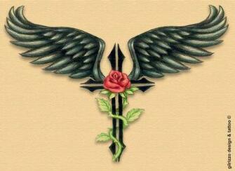 Cross Designs With Wings Wallpaper Tattoos