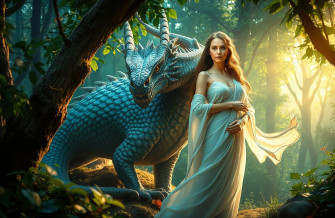 Woman And Dragon Wallpaper