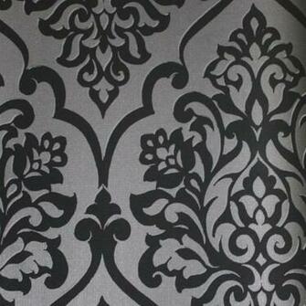 Mood Living Nino Black And Dark Grey Damask Wallpaper