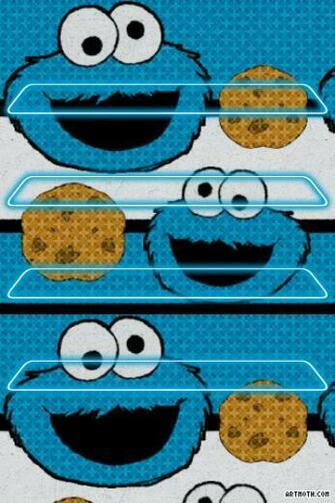 Cookie Monster iPhone Shelves Wallpaper