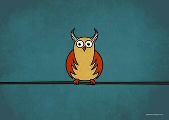 My Grinning Mind Funny Cartoon Horned Owl