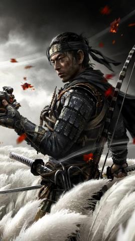 Ghost Of Tsushima Jin Sakai Samurai Wallpaper 4k iPhone Desktop