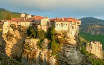Orthodox Monastery Of The Holy Trinity Meteora Near Town