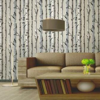 Fine Decor Distinctive Birch Tree Wallpaper In Cream Fd31051