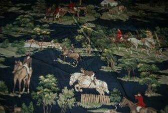 HD702 Thibaut Equestrian Horse English Hunt Cotton Fabric