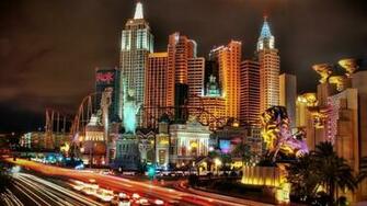 Las Vegas New York Night HD Wallpaper Of City