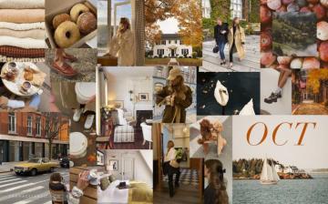October Moodboard Desktop iPhone Wallpaper