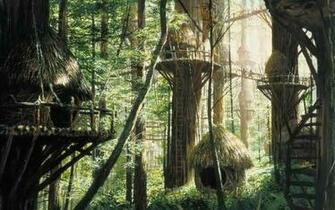Star Wars Endor Ewok Village Hem Poster
