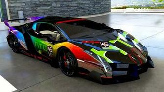 Rainbow Lamborghini Veneno Card From User B
