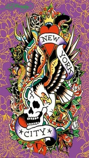 Pictures Ed Hardy Rose Lady Abstract iPhone Wallpaper Car