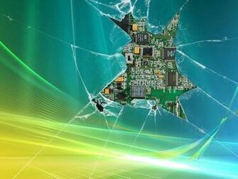 Smashed Computer Screen Wallpaper