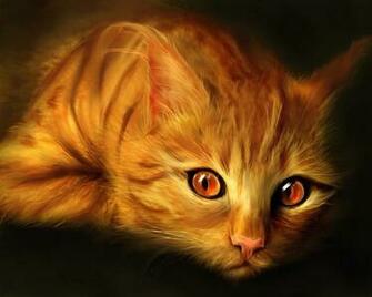 Flower Art Wallpaper Ii Purple Painting Cat