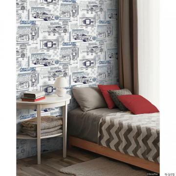 Roommates Disney And Pixar Cars Schematic Peel Stick Wallpaper