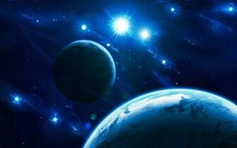 Blue Lights In Space Wallpaper