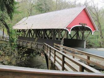 Covered Bridge At The Flume Wallpaper