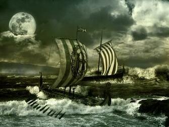 Ships Boats Vikings Fantasy Manipulations Cg Digital Art Wallpaper