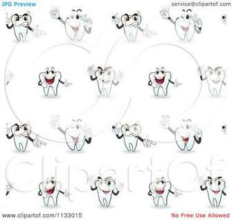 Cartoon Of A Seamless Tooth Background Pattern Royalty Vector
