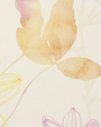 Rasch Flower Poetry Non Woven Wallpaper Flowers Yellow Purple