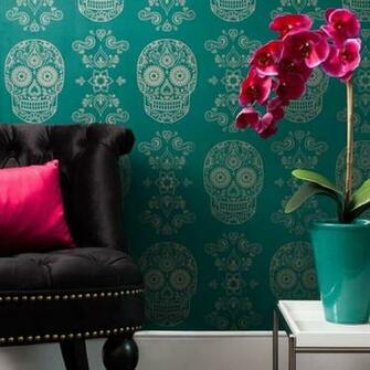 Day Of The Dead Wallpaper Don T Know About Doing A Whole Wall But