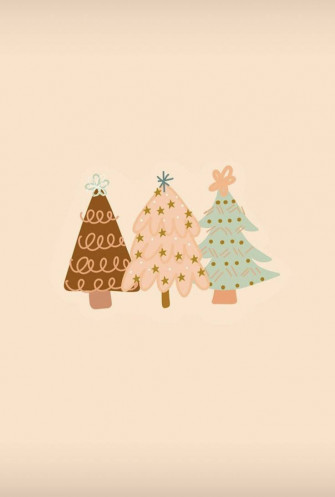 Cute Christmas iPhone Three Trees Wallpaper