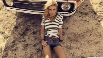 Blondes Women Cars Photography Ford Belts Shelby Mustang Girls With