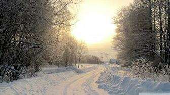 Country Road Winter Wallpaper Snowy