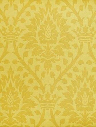Furnvill Wallpaper Yellow Paper With Dark Demask Floral Crown