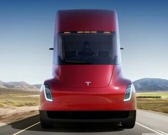 Red Tesla Semi Electric Truck Road 4k HD Desktop Wallpaper For