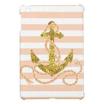 Girly Anchor Background Glitter iPad Mini
