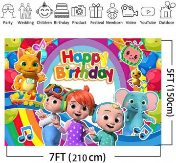 Buy Cocomelon Backdrop For BirtHDay Cartoons Party Vinyl