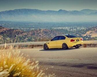 Yellow Bmw M3 E90 Mountain Road Desktop Pc And