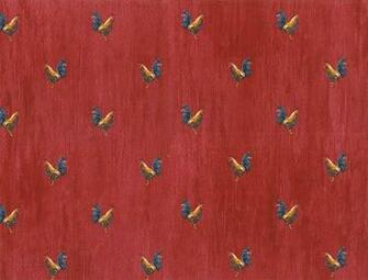 Dettagli Su Kitchen Roosters Country Red Wallpaper Kc18588