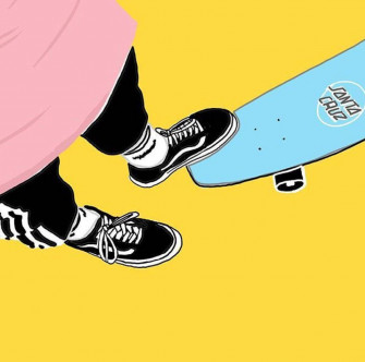 Aesthetic Skateboard Yellow Art Vijb0b0y745179ii Wallpaper