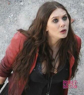 First Look At Elizabeth Olsen As Scarlet Witch Aaron Taylor Johnson