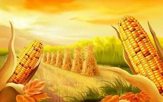 Wallpaper Drawing Corn Harvest HD
