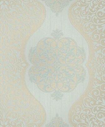 Wall Paper Energico Blue Medallion Wallpaper Contemporary