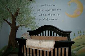 Is Complete With A Rhyme Theme Colorful Wallpaper In This Baby Room