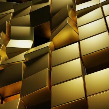 Gold 3d Cubes 4k iPad Air Wallpaper
